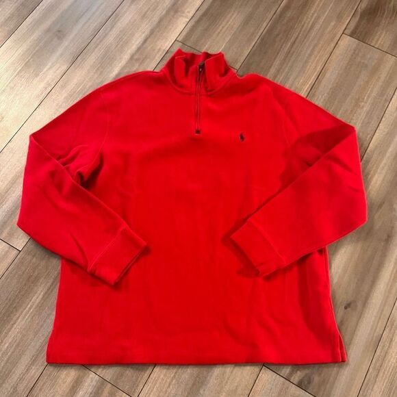 Polo Ralph Lauren‎ Red Quarterzip Sweater Men XL - Picture 1 of 4